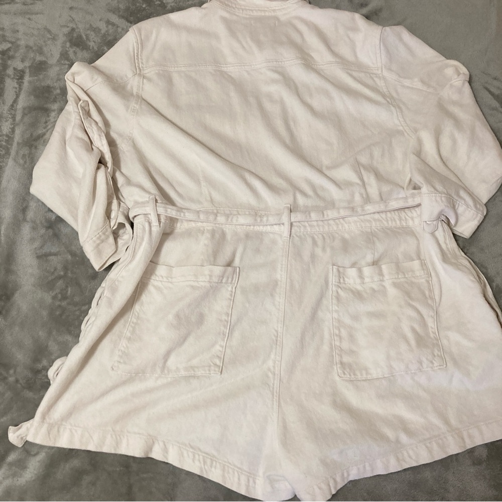 Good American Women’s Romper White Collared Size 7 - Picture 16 of 16